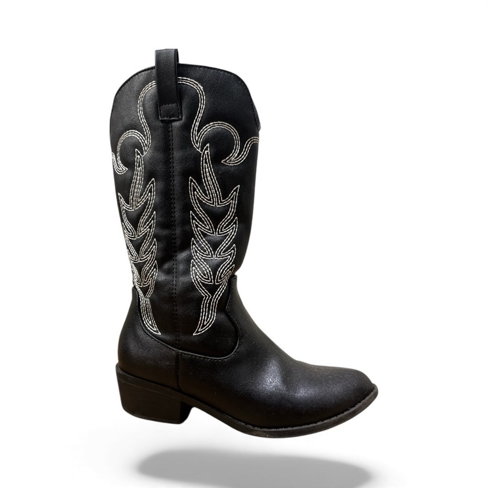 Fashion Nova Black and White Kids Cowboy Boots - Picture 6 of 9